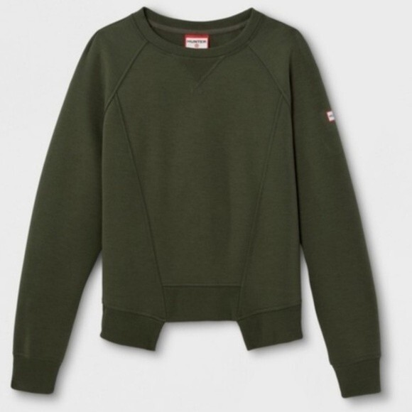 NWT Hunter for Target Olive Green Deconstructed Sweatshirt Size Small - Picture 2 of 12
